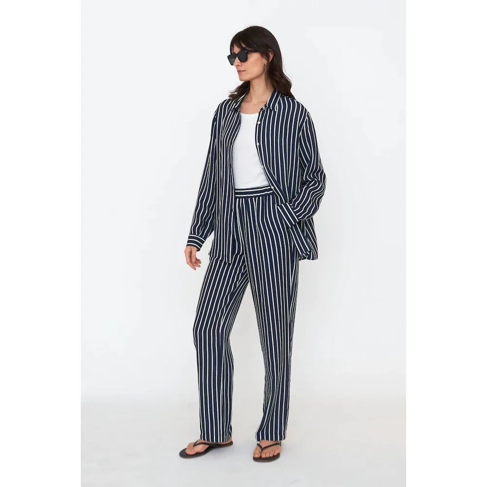 The silk Ponza - navy & cream