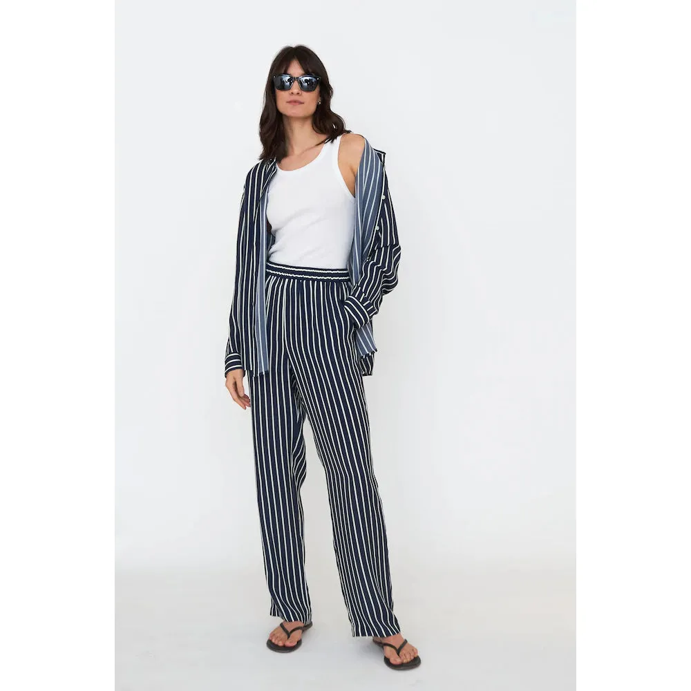 The silk Ponza - navy & cream