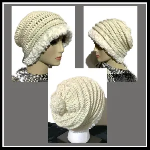 THE VANILLA ALPACA HAT, crochet slouchy hat, woman's size 24, a must have for cold weather, X-mas gift, beanie hat,