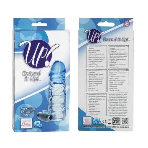 Up Extend It Up Vibrating Extension Sleeve - Blue