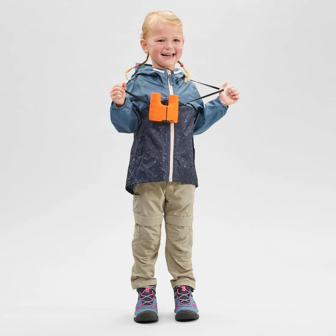 Veste imperméable de randonnée enfant 2-6 ans, MH100 zip bleue