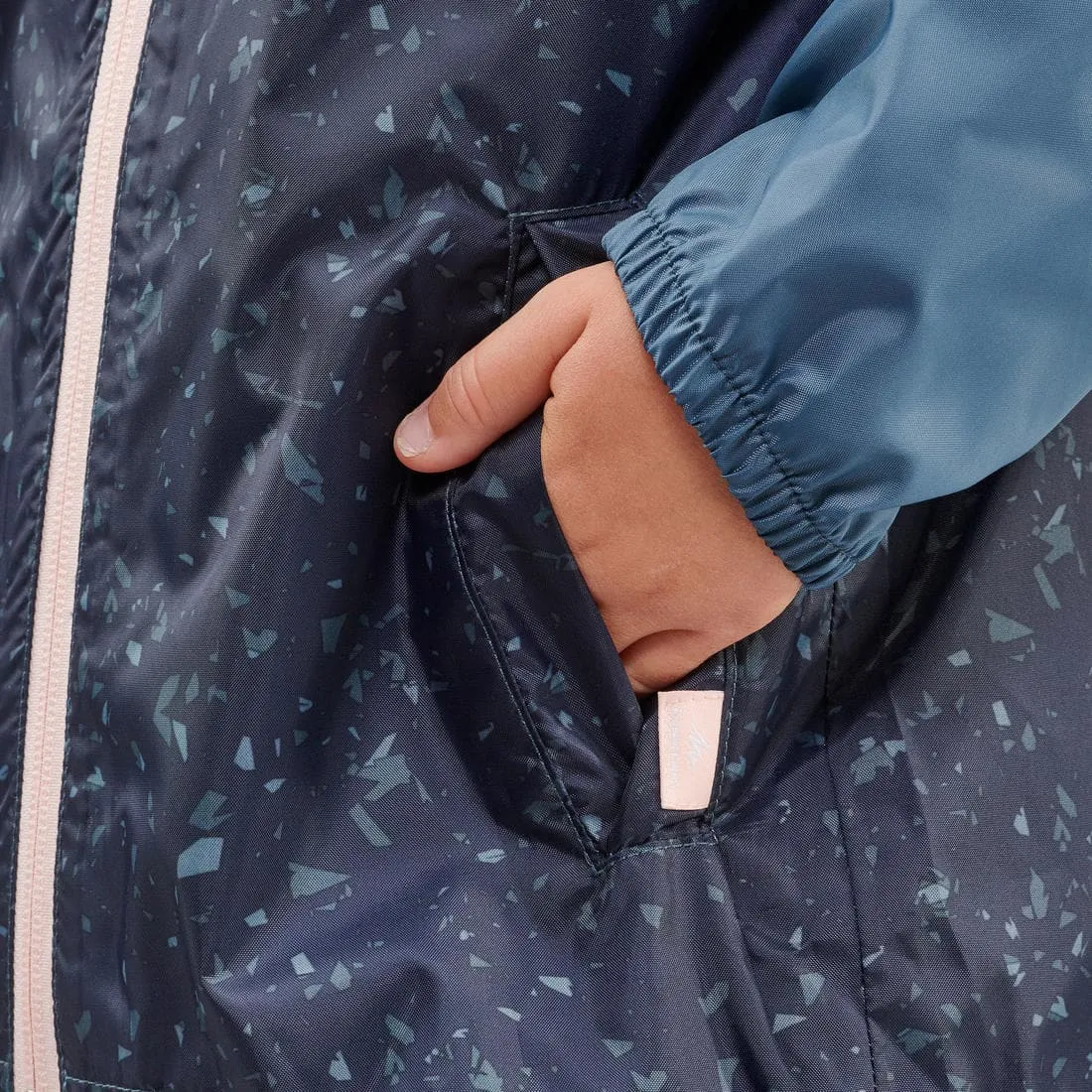 Veste imperméable de randonnée enfant 2-6 ans, MH100 zip bleue