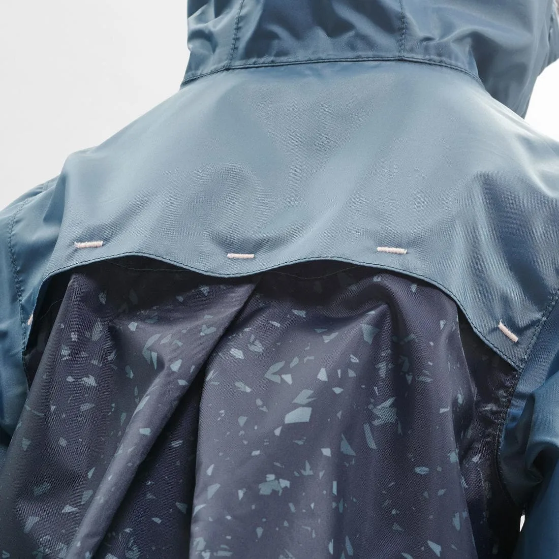 Veste imperméable de randonnée enfant 2-6 ans, MH100 zip bleue