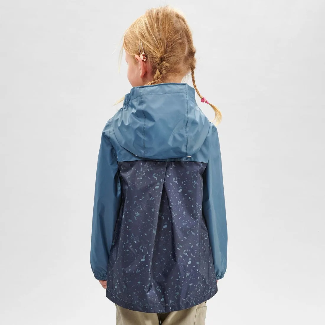 Veste imperméable de randonnée enfant 2-6 ans, MH100 zip bleue