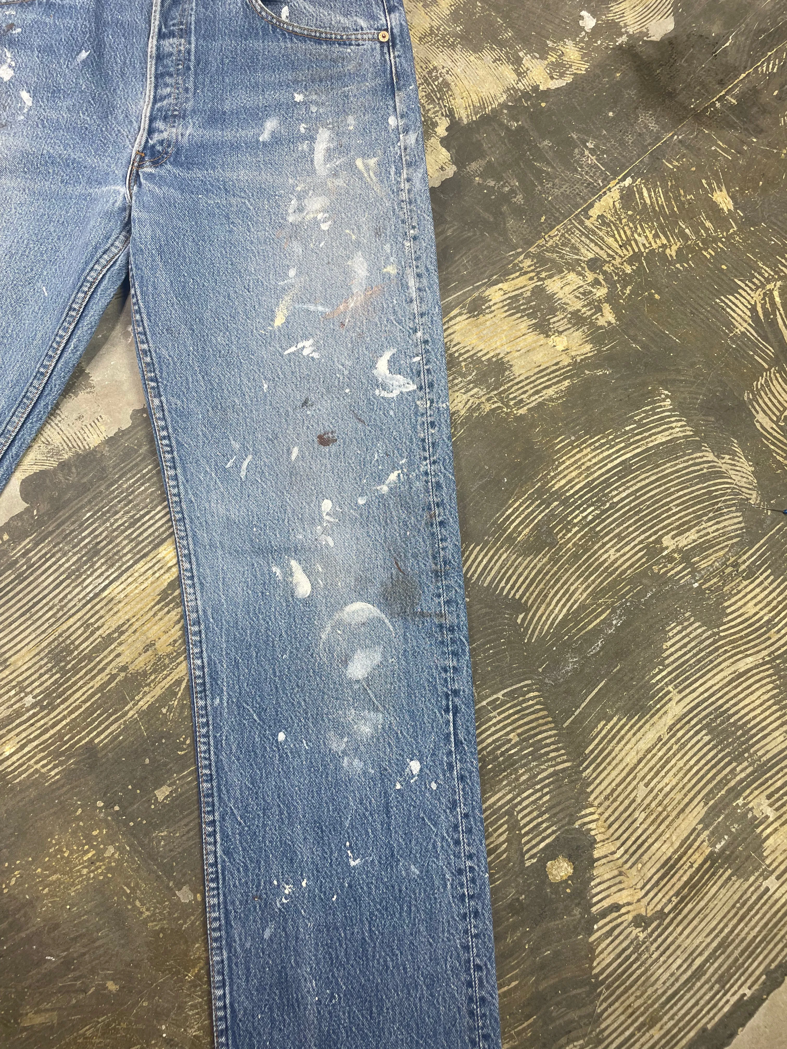 Vintage Levi 501 USA Premium Wash & Paint Denim Jeans (JYJ-0321)
