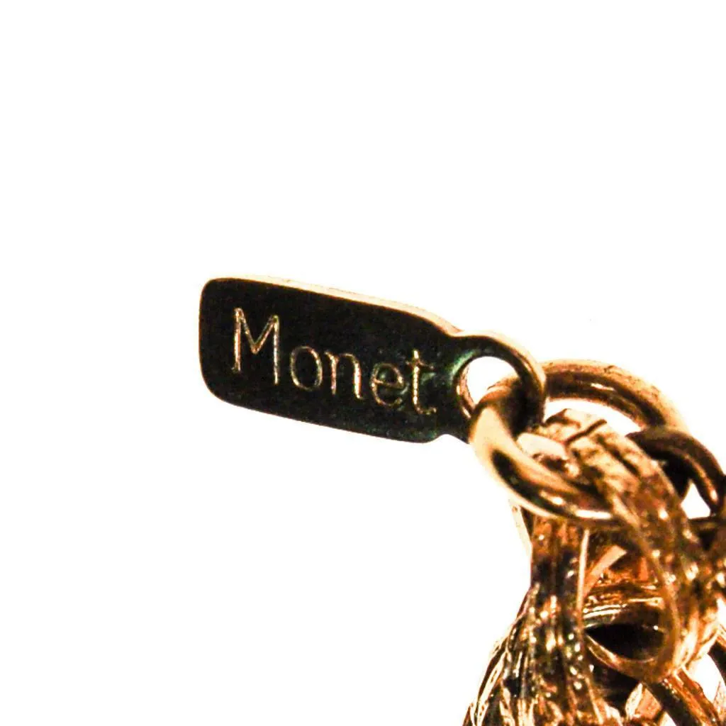 Vintage Monet Gold Tassel Lariat Necklace