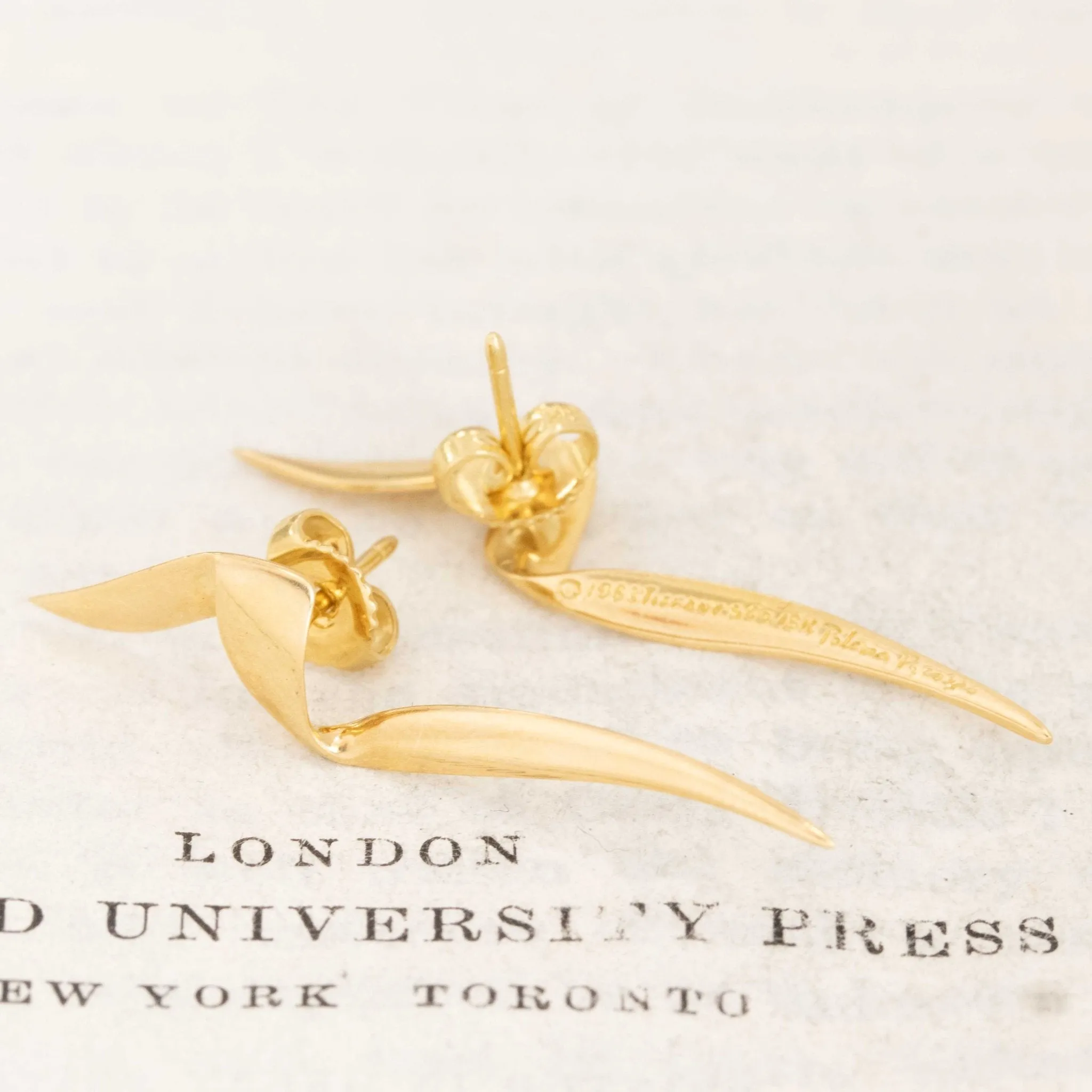 Vintage Paloma Picasso Ribbon Earrings, by Tiffany & Co.