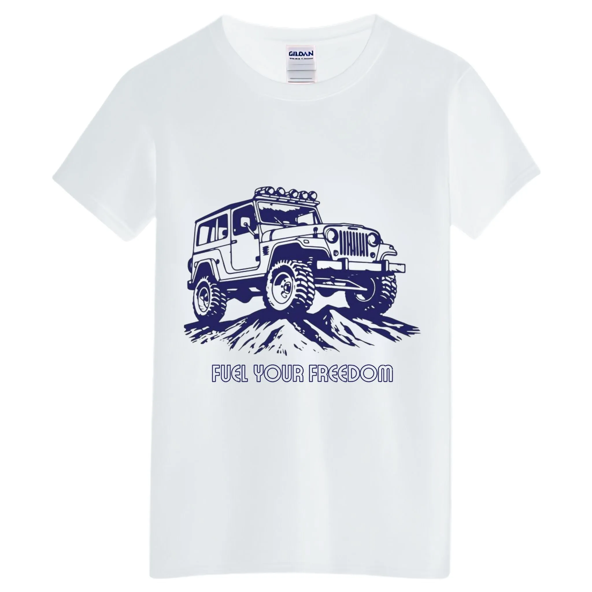 VOZUKO Custom 4x4 Jeep Fuel Your Freedom Made-to-Order Gildan Graphic Tee