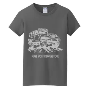 VOZUKO Custom 4x4 Jeep Fuel Your Freedom Made-to-Order Gildan Graphic Tee