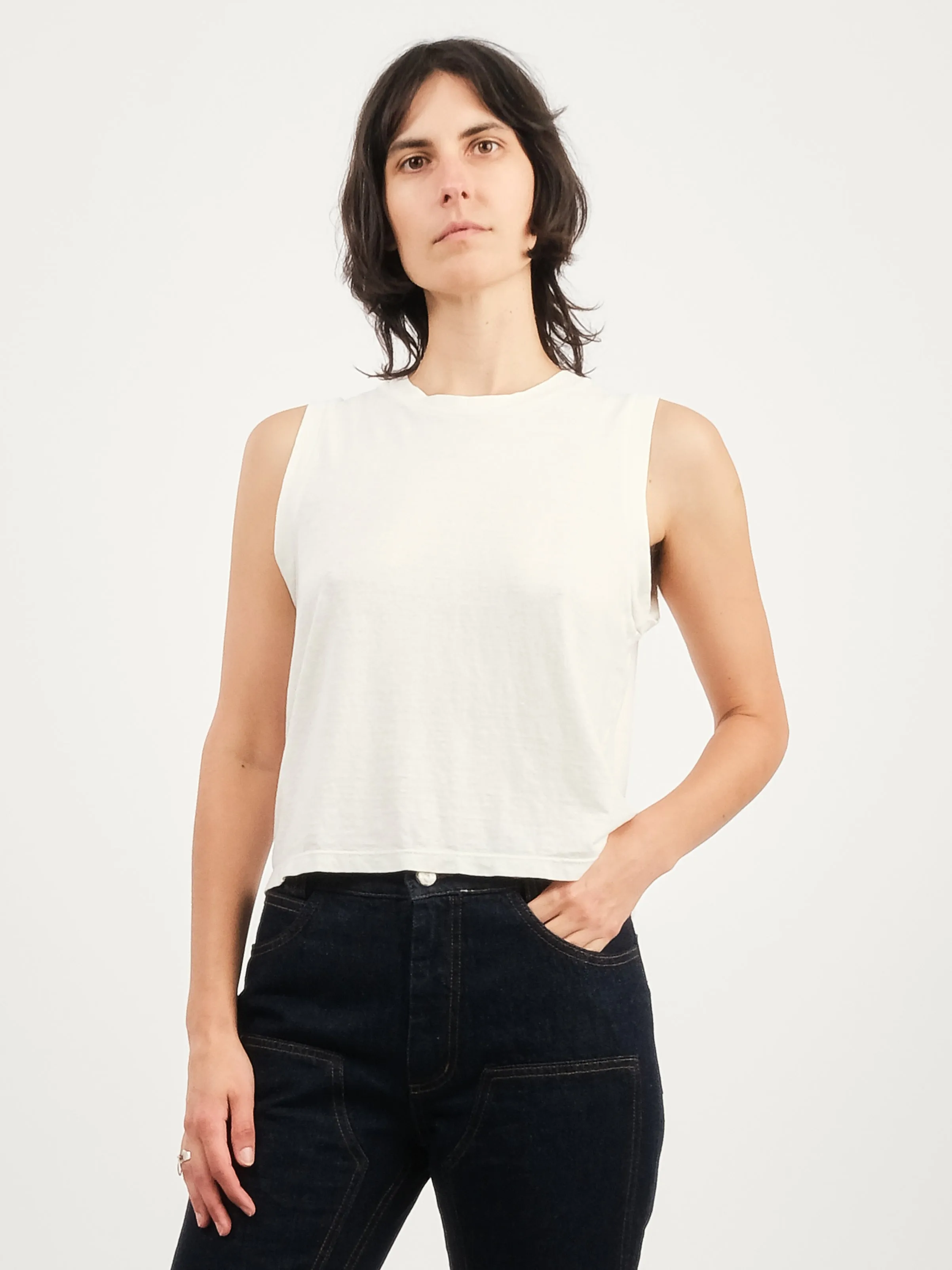 Washed White Phoenix Muscle Tee