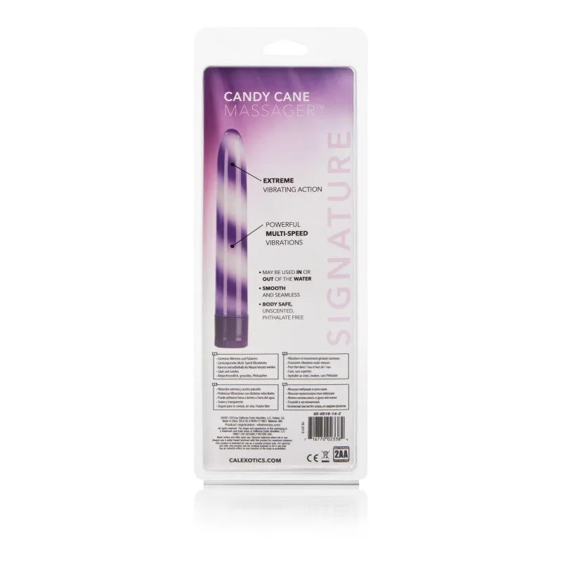 Waterproof Candy Cane Purple 7in Vibrator