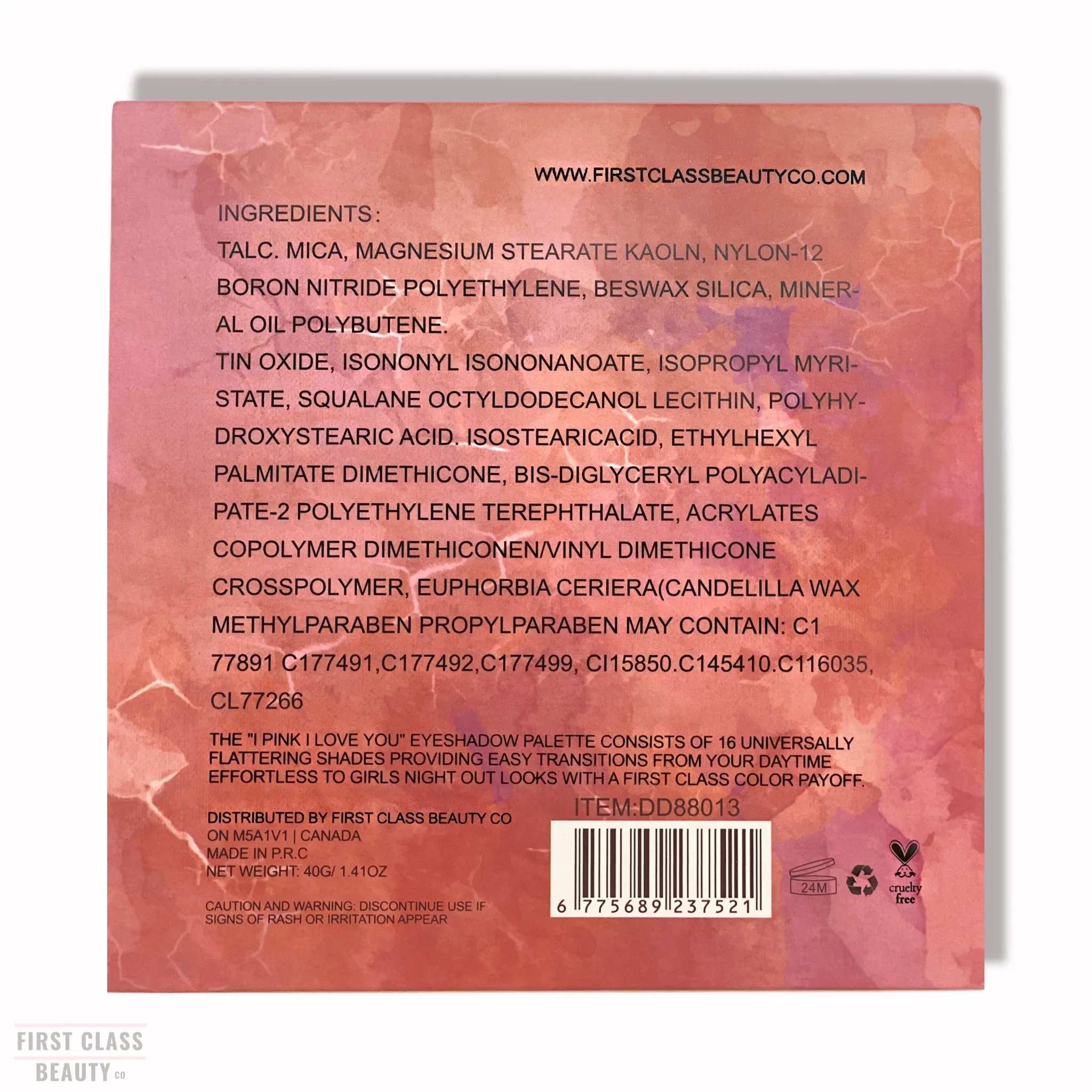 Waterproof Eyeshadow Palette "I Pink I Love You"