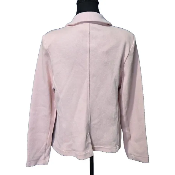 Whistles Jersey Slim Blazer Pastel Pink Size 14 NWT Work Designer Quiet Luxury