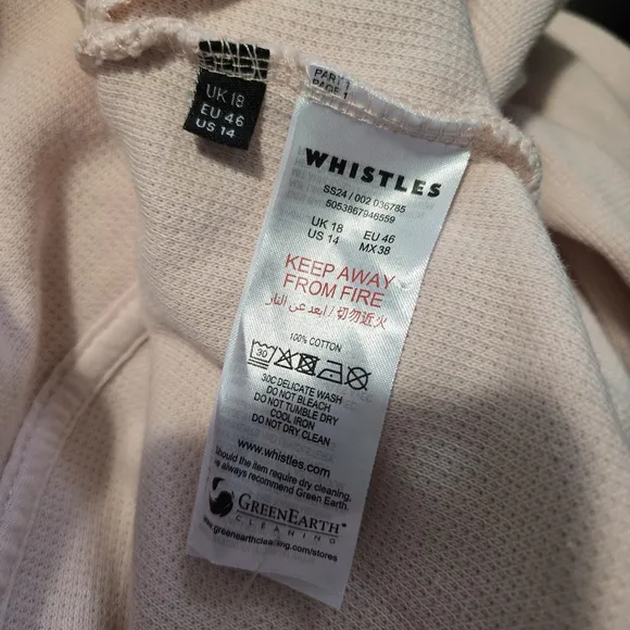 Whistles Jersey Slim Blazer Pastel Pink Size 14 NWT Work Designer Quiet Luxury