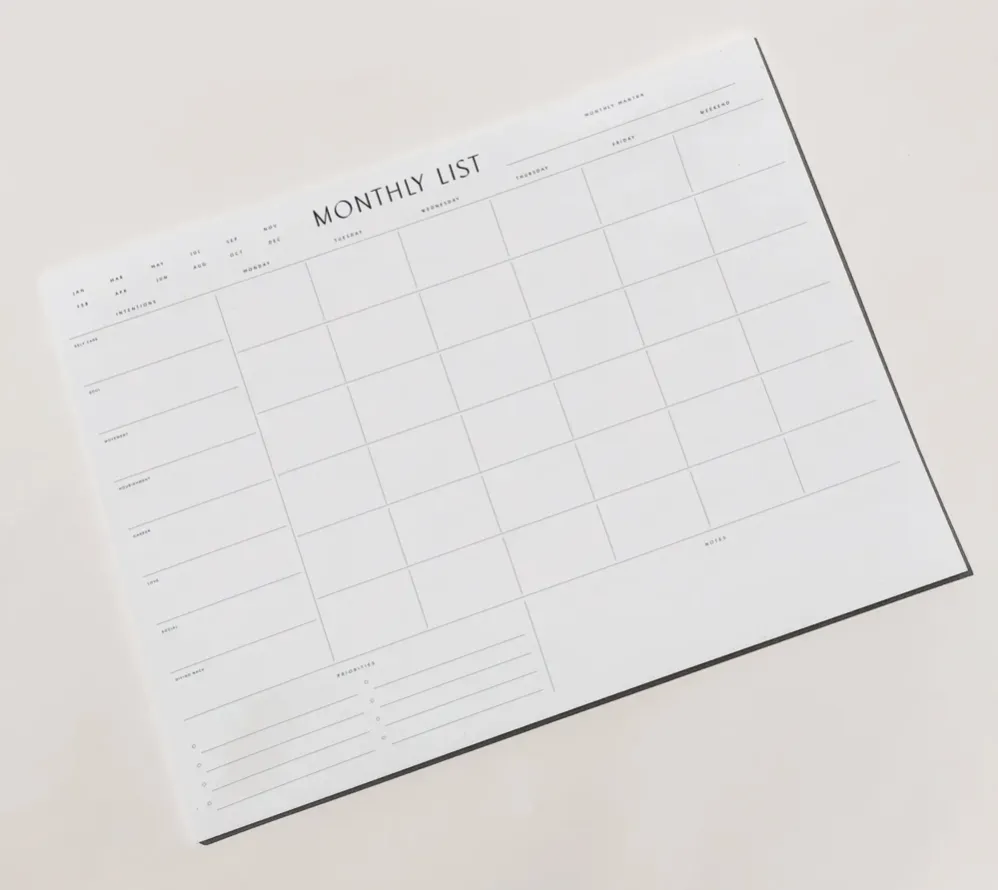 Wilde House Paper | Monthly List Planner Pad