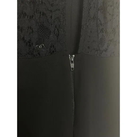 Windsor Small Lace Halter Maxi Dress Black Plunging Neck Cut Out Back Slit