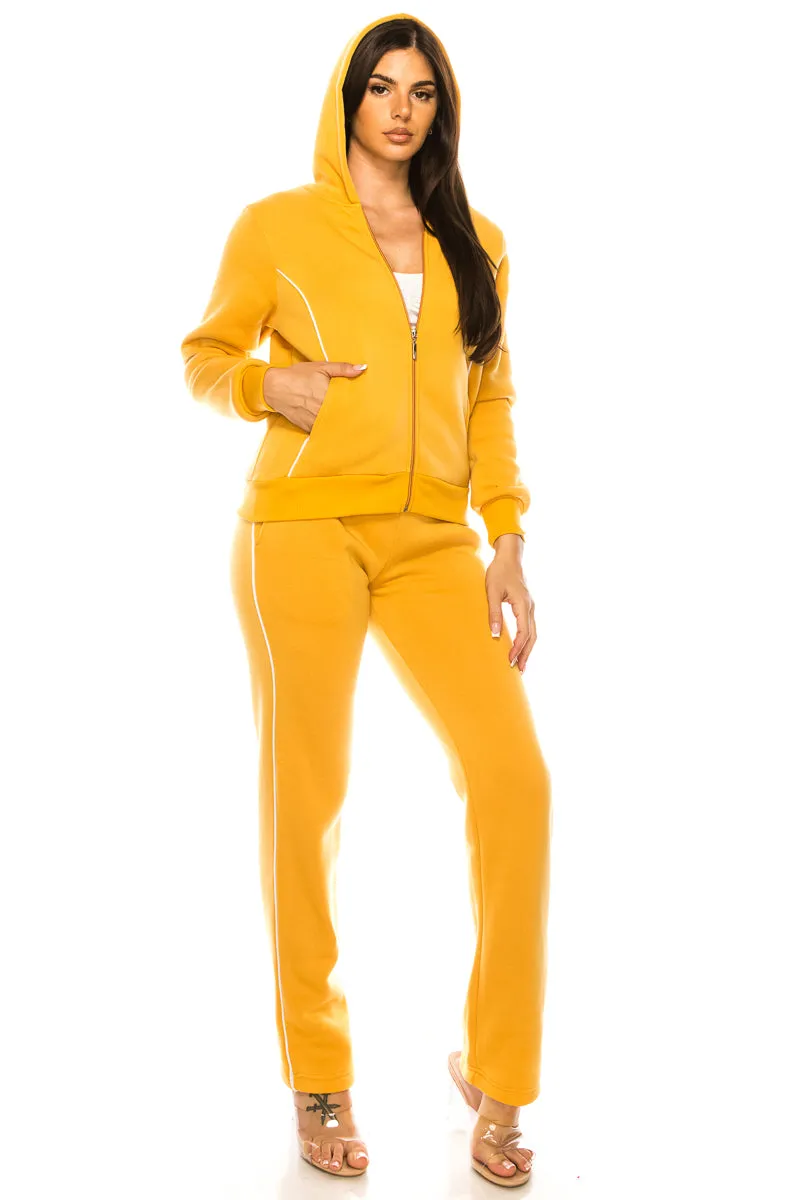 Women's 2 Piece Fleece Matching Tracksuit