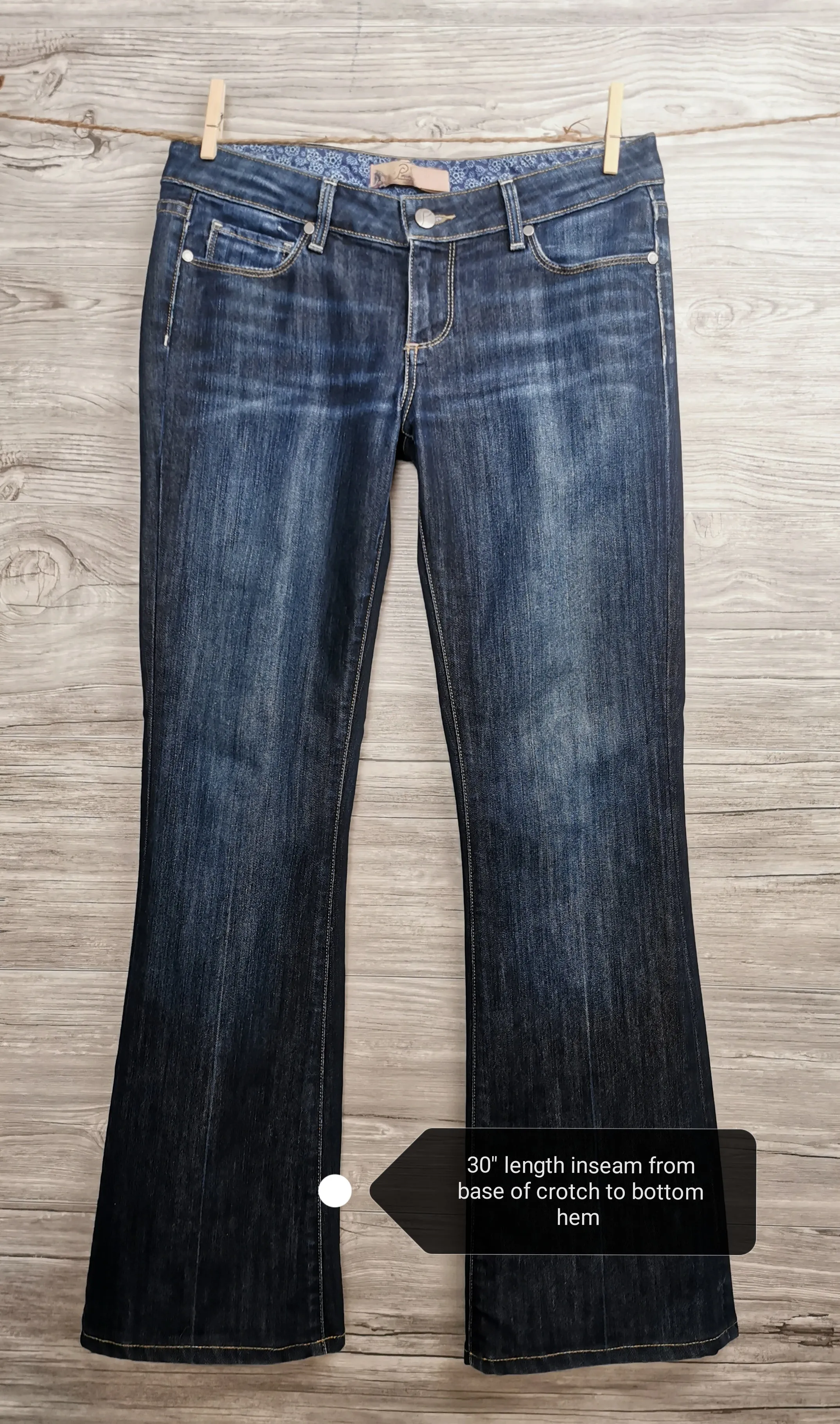 WOMENS SIZE 28/30 - Paige, 'Laurel Canyon' Premium Designer Denim, Low-rise, Bootcut EUC B18