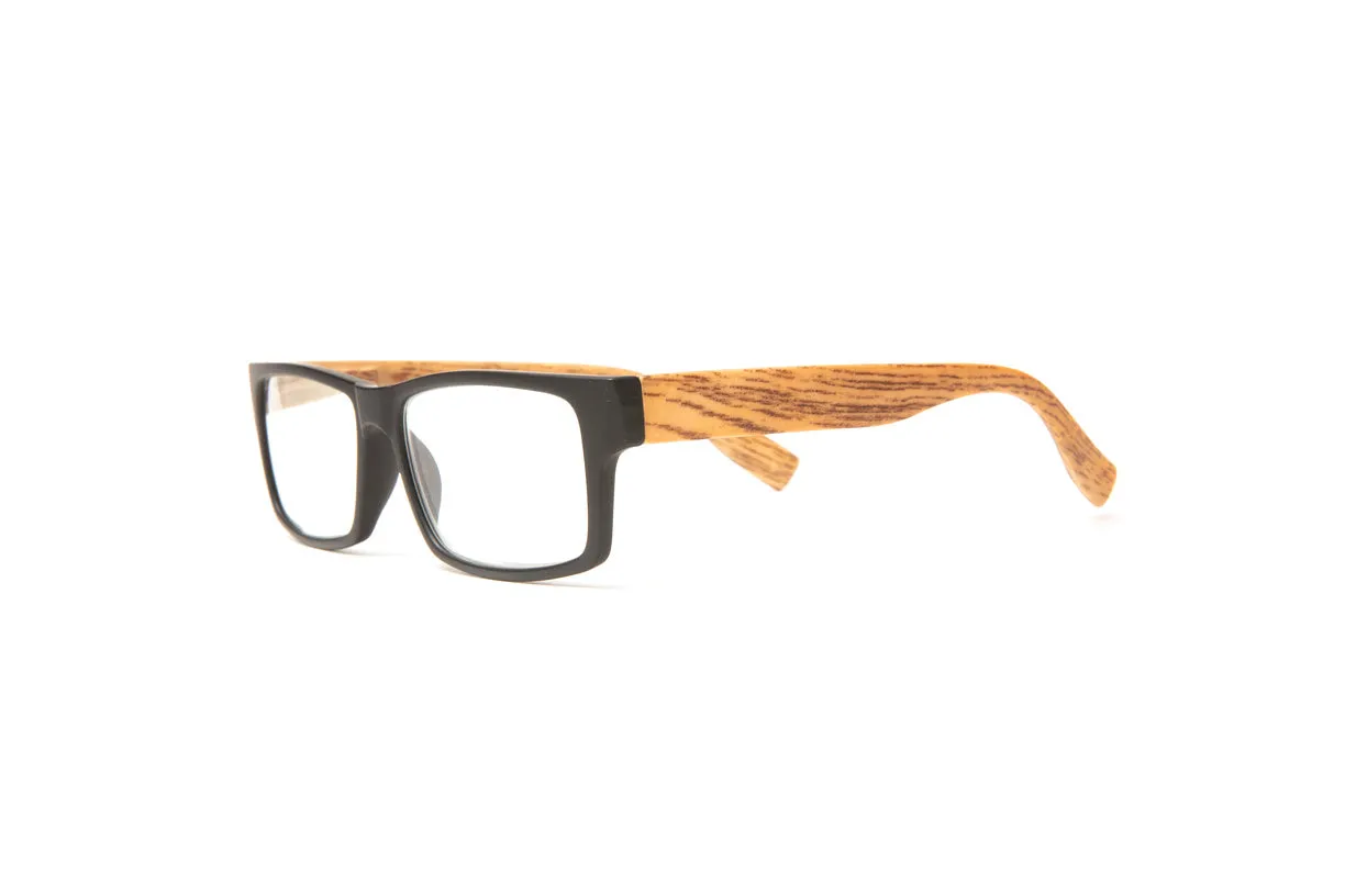 Wynwood Matte Black/ Light Bamboo Reading Glasses
