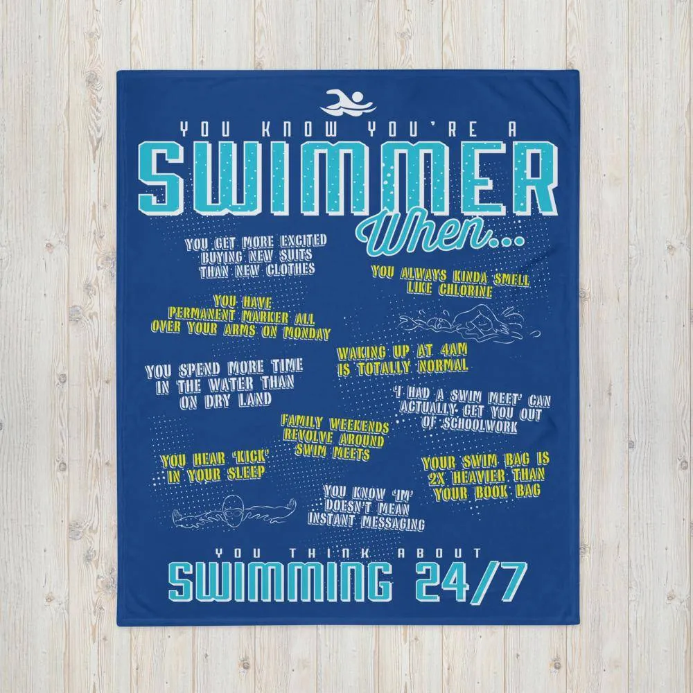 You Know You're A Swimmer 50 x 60 Throw Blanket