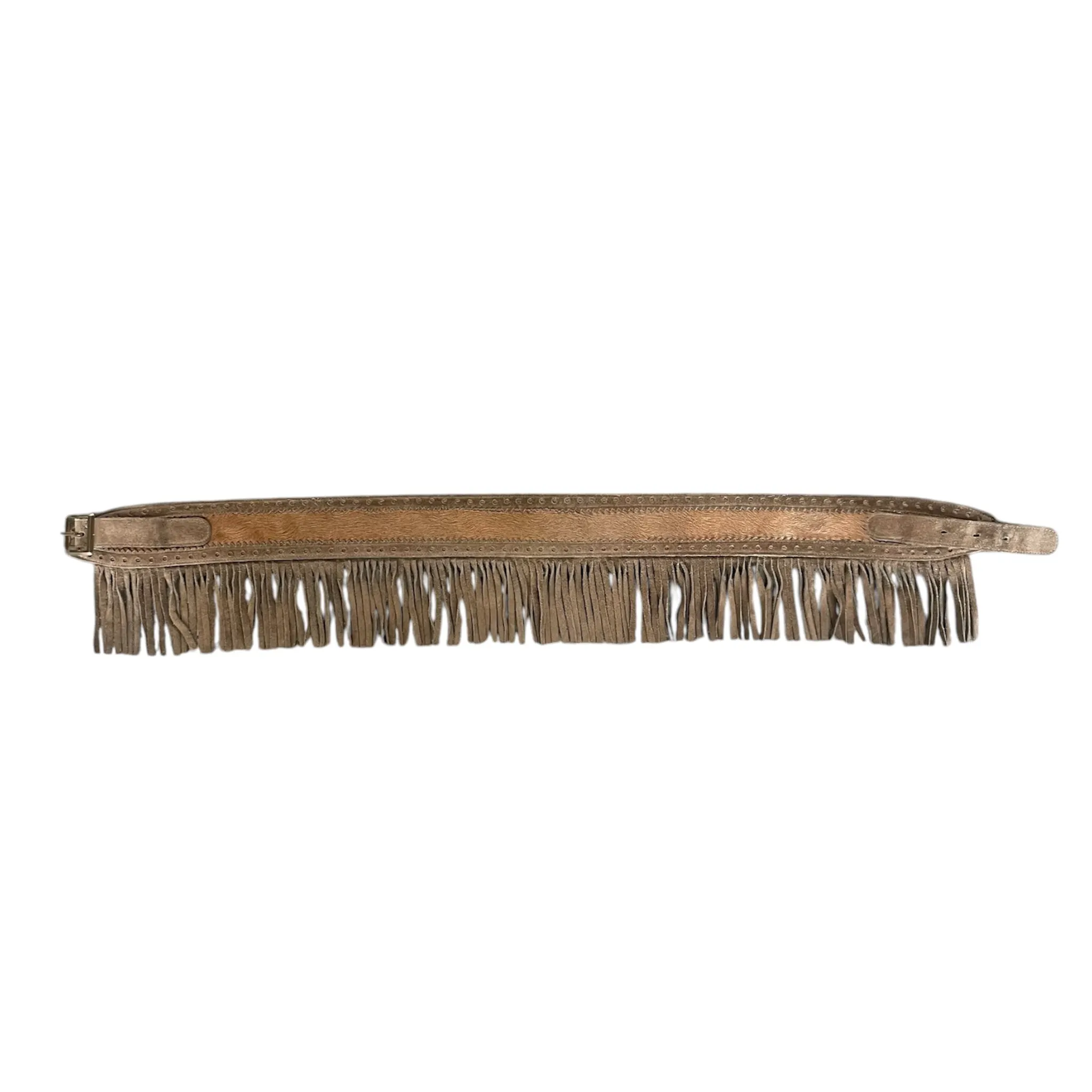 Yves Saint Laurent 1970's Suede Fringe & Calfskin Safari Belt
